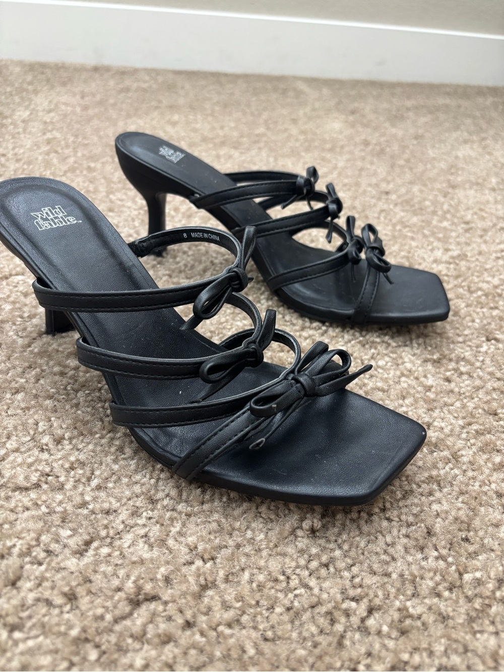 wild fable Black bow Strap Heels